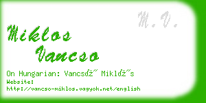 miklos vancso business card